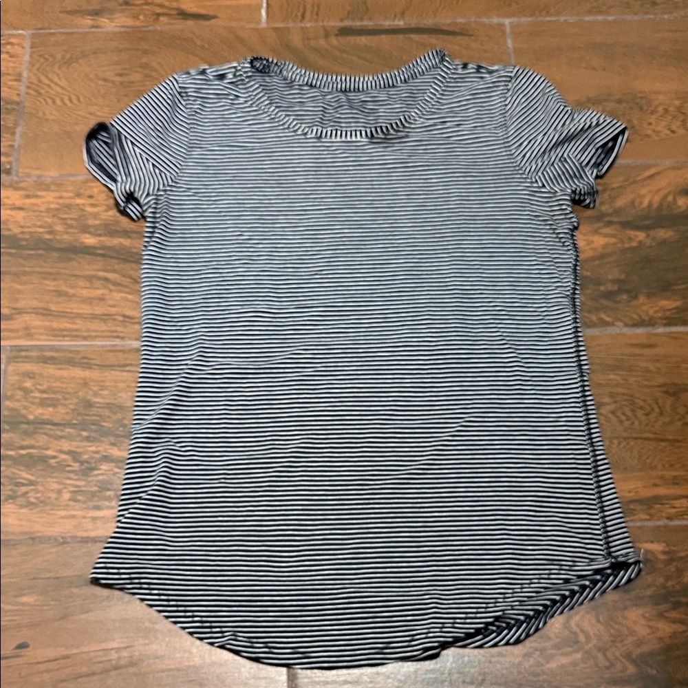 lululemon athletica Black and White Striped Tee